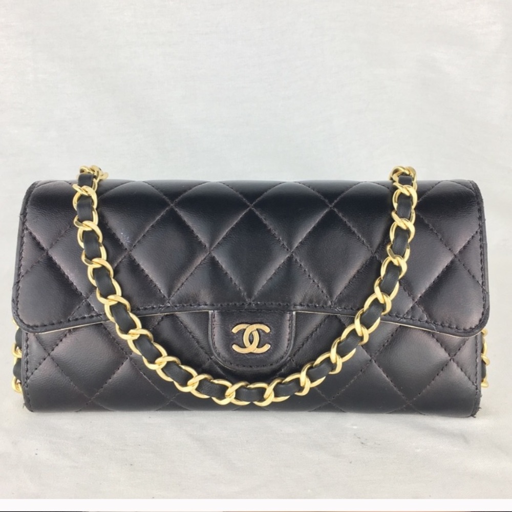 CHANEL Matrasse Flap Wallet Gold CC on Chain